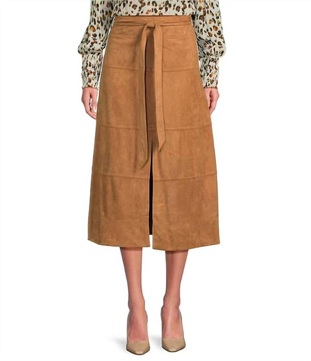 NEW APNY vegan suede skirt in caramel